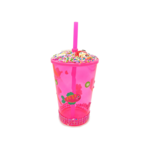 Copo Enfeitado P/ Erê Criança Diversos 500Ml Rosa