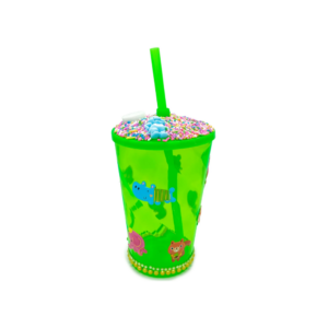 Copo Enfeitado P/ Erê Criança Diversos 500Ml Verde
