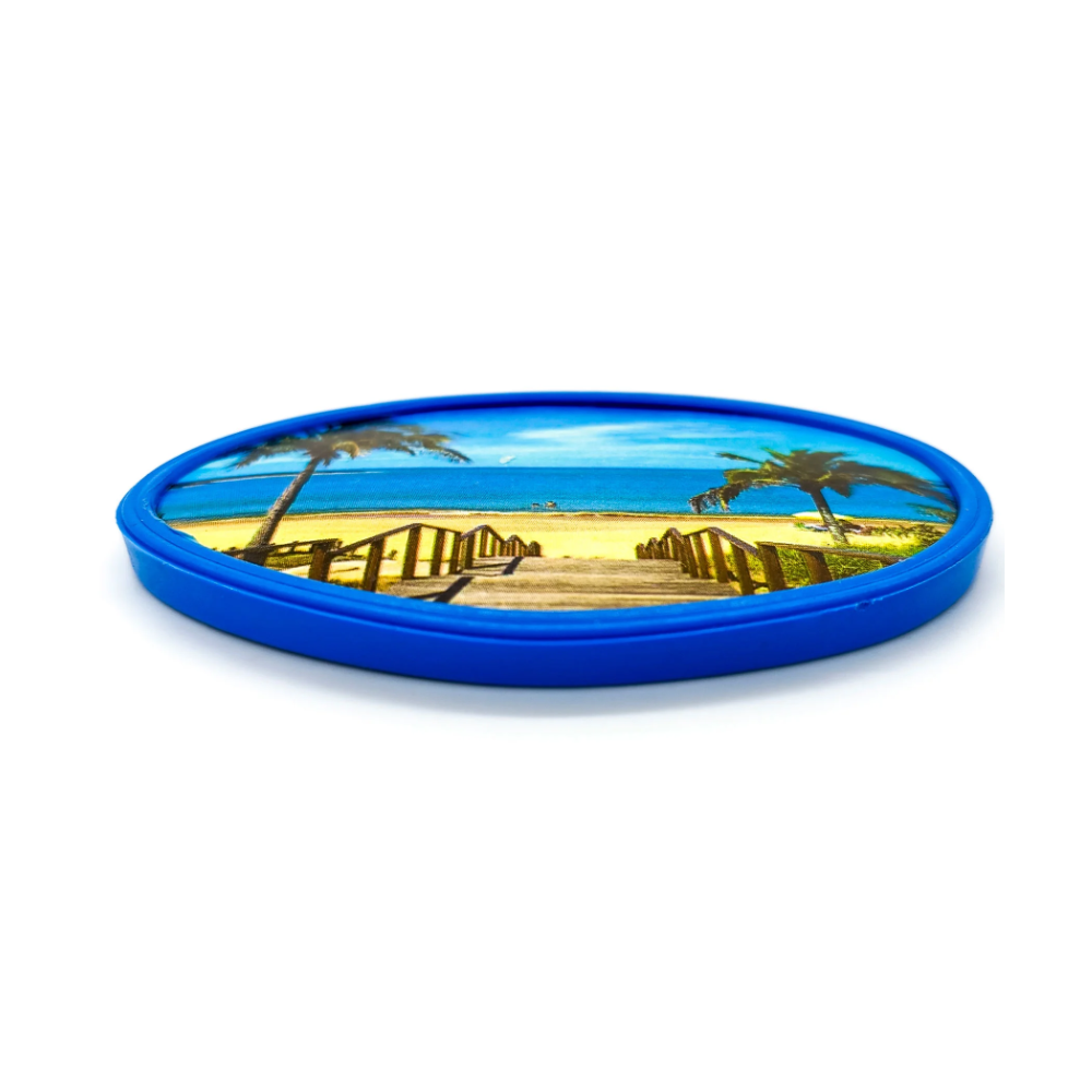 Espelho Oval Azul P/ Oferenda Pequeno De Bolso - Imagem 2