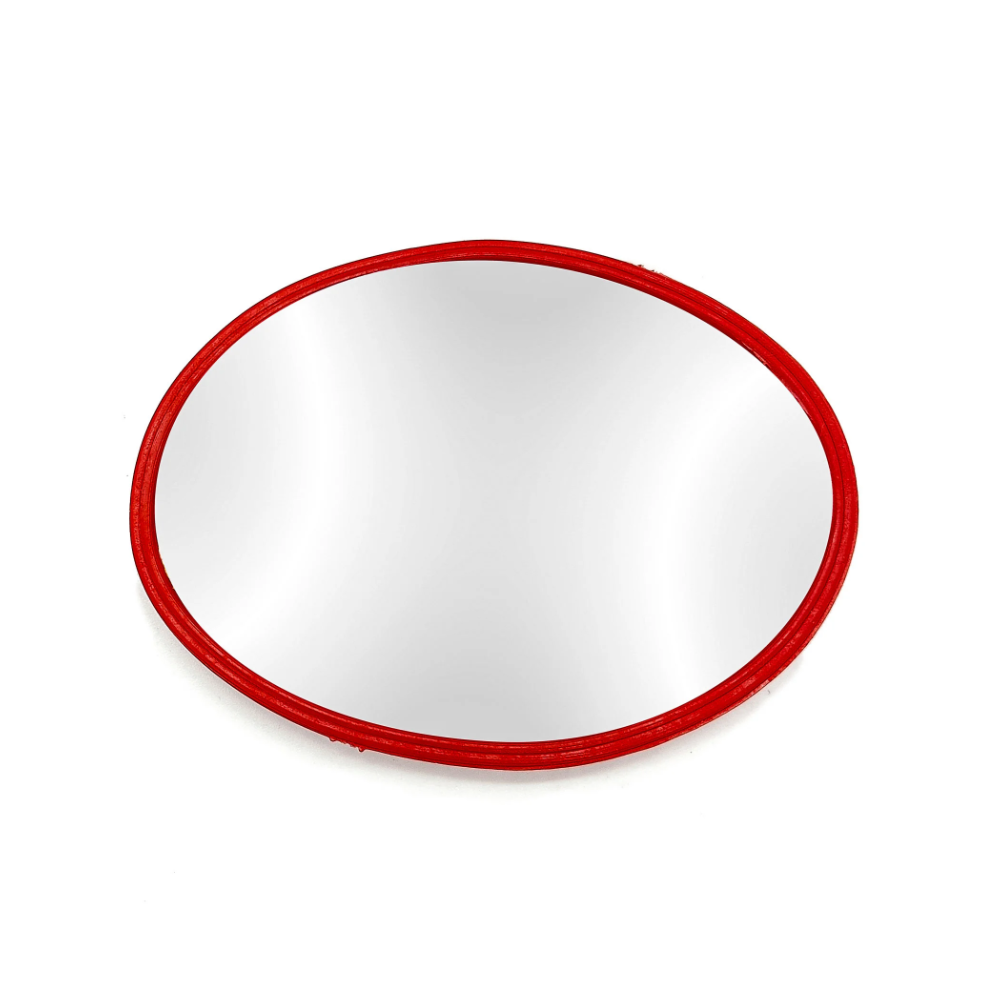 Espelho Oval Vermelho P/ Oferenda Pequeno De Bolso