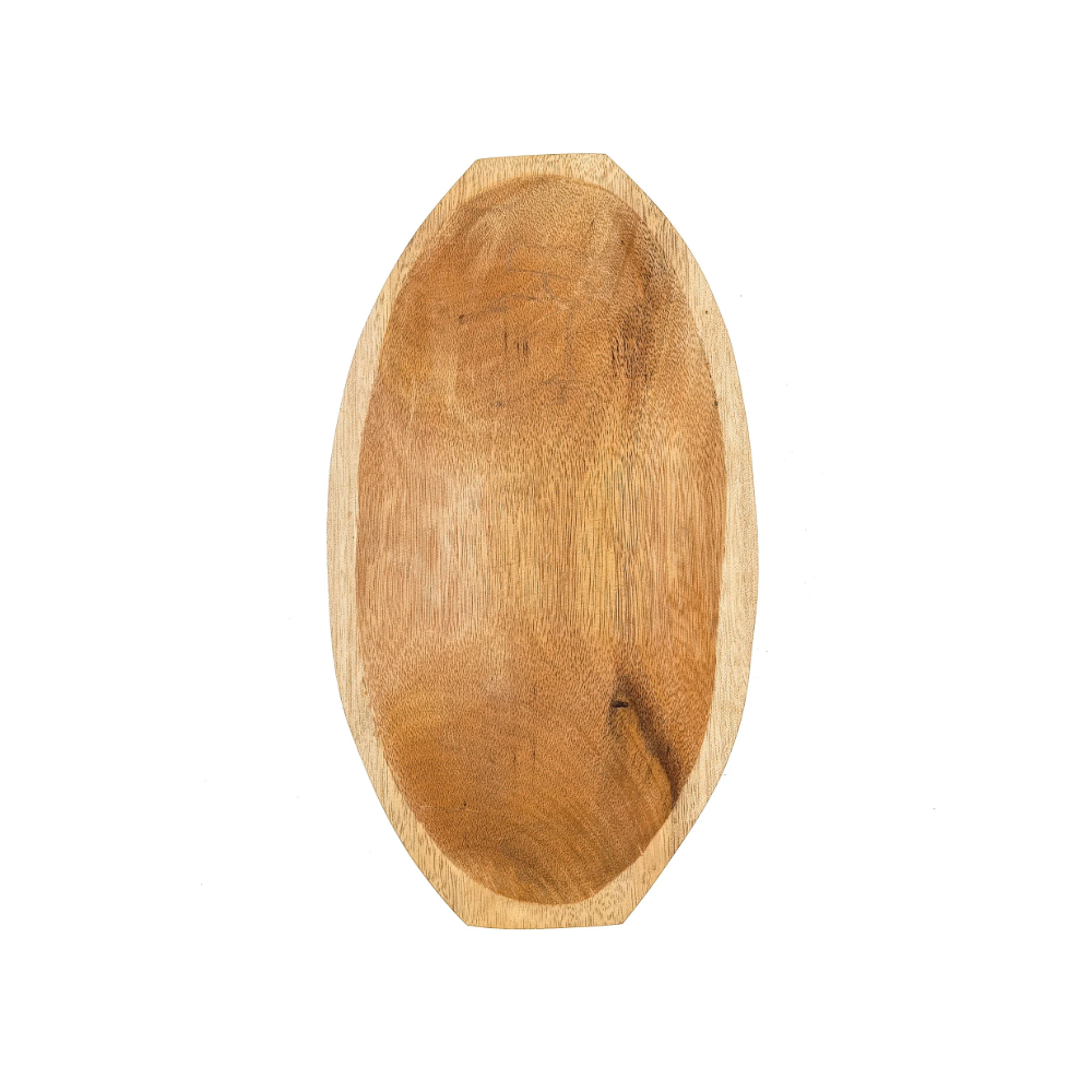 Gamela Tigela De Madeira Oval Média P/ Oferendas - Imagem 2