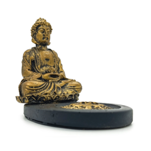 Incensário Mini Porta Incenso Oval Buda Tibetano Meditando