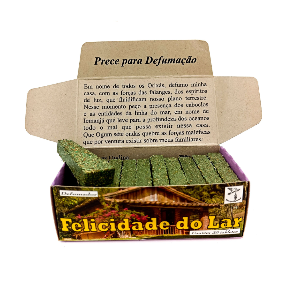 Incenso Defumador Tablete Cx C/ 20Un Felicidade Do Lar - Imagem 2