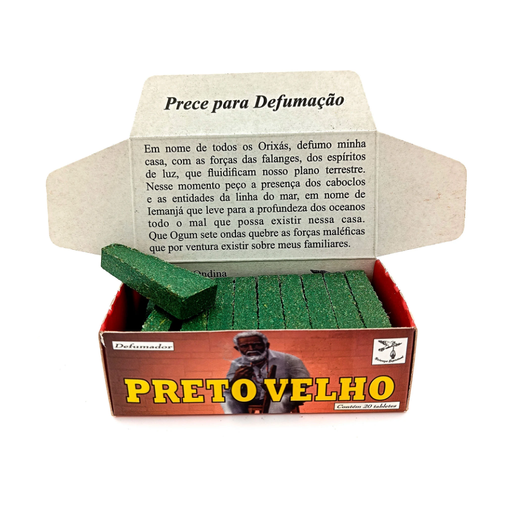 Incenso Defumador Tablete Cx C/ 20Un Preto Velho - Imagem 2