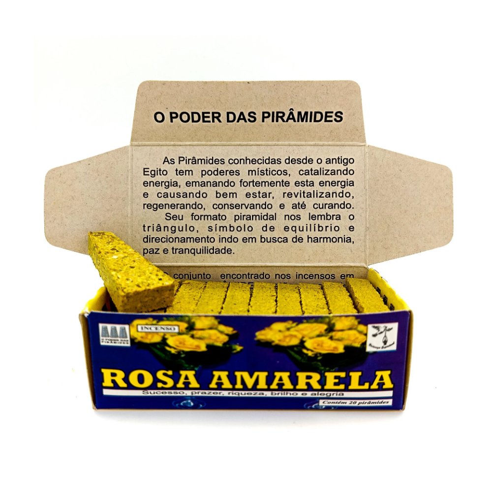 Incenso Defumador Tablete Cx C/ 20Un Rosa Amarela - Imagem 2