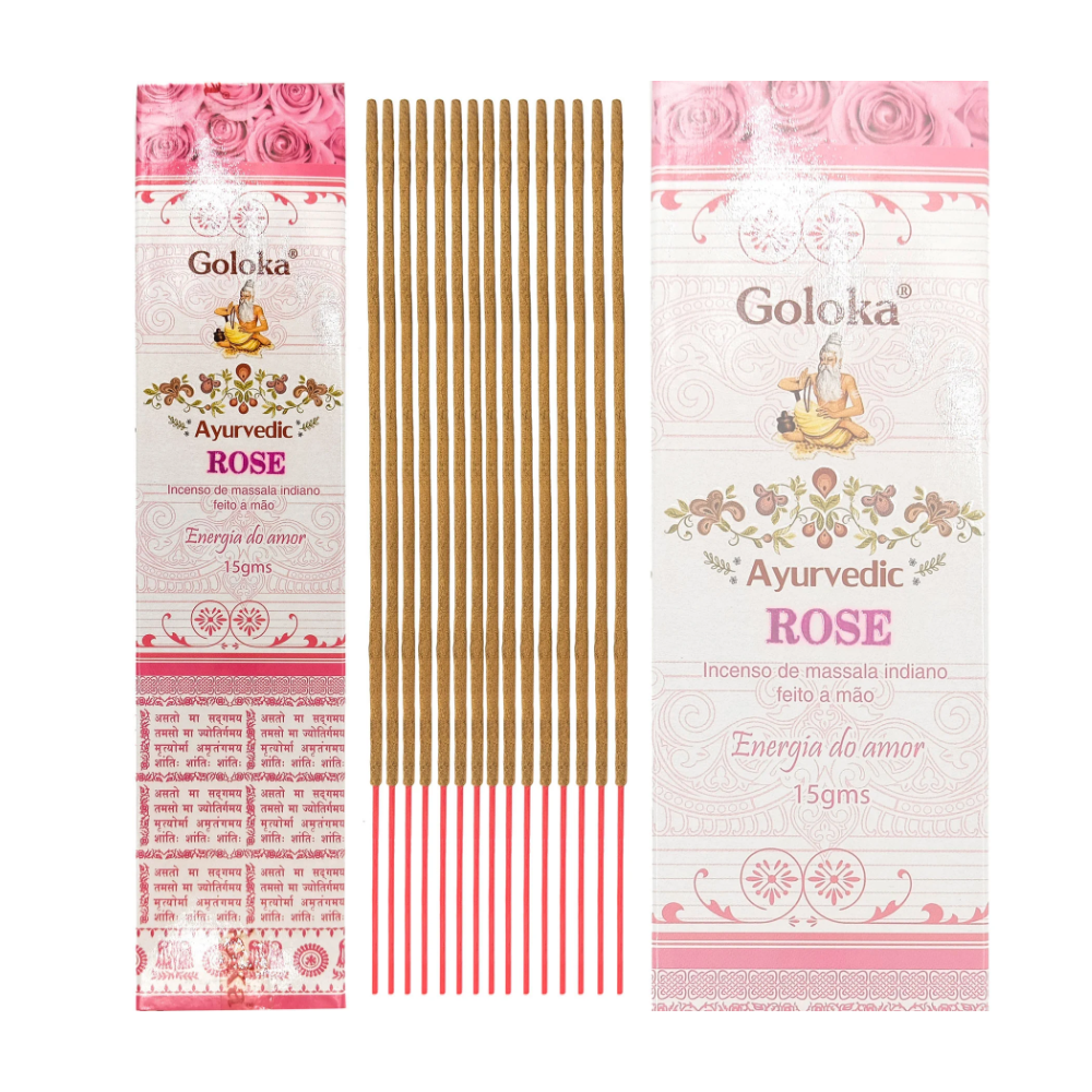 Incenso Goloka Massala Indiano Rose Rosas Energia Do Amor - Imagem 2