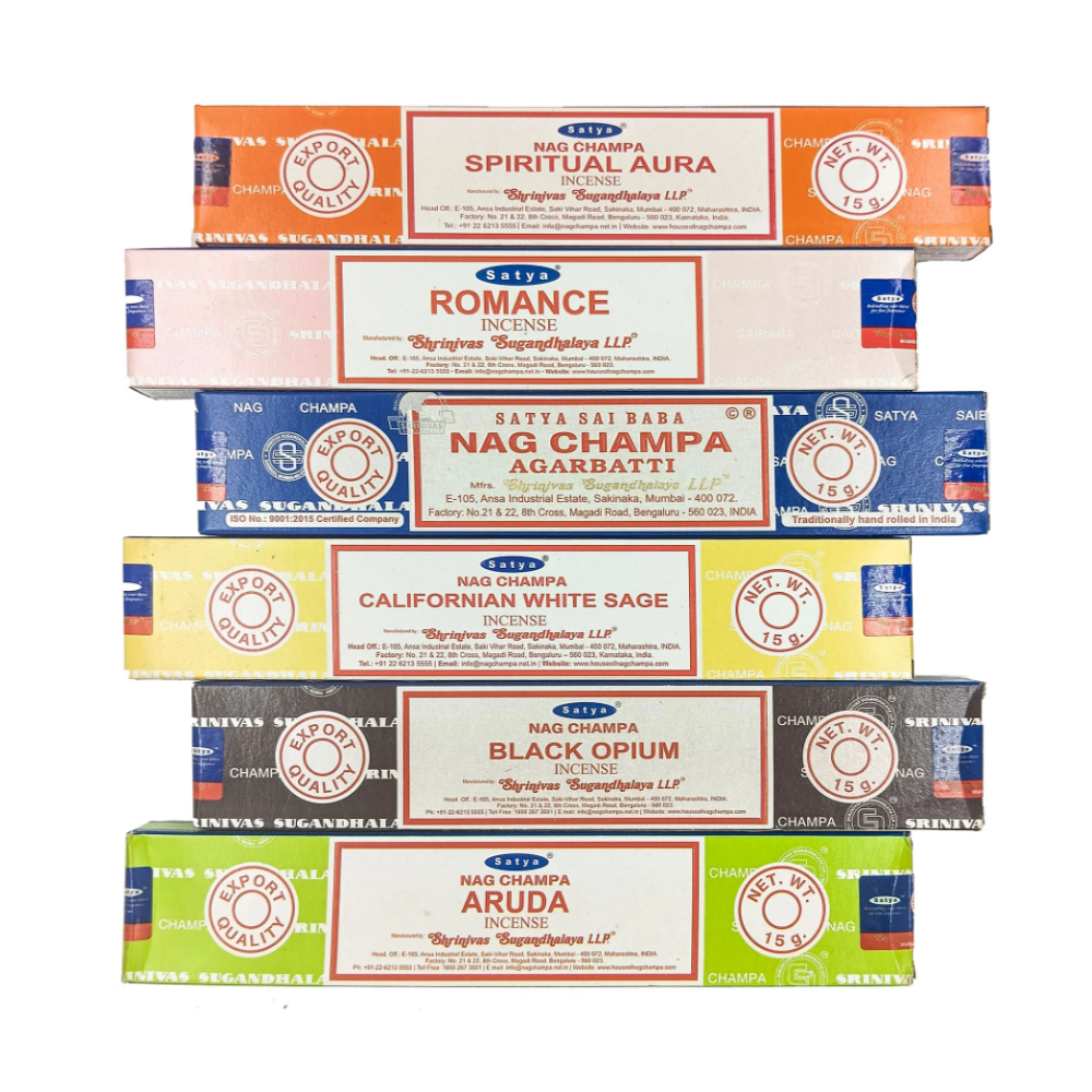 Incenso Indiano Satya Importado Nag Champa Black Opium - Imagem 2