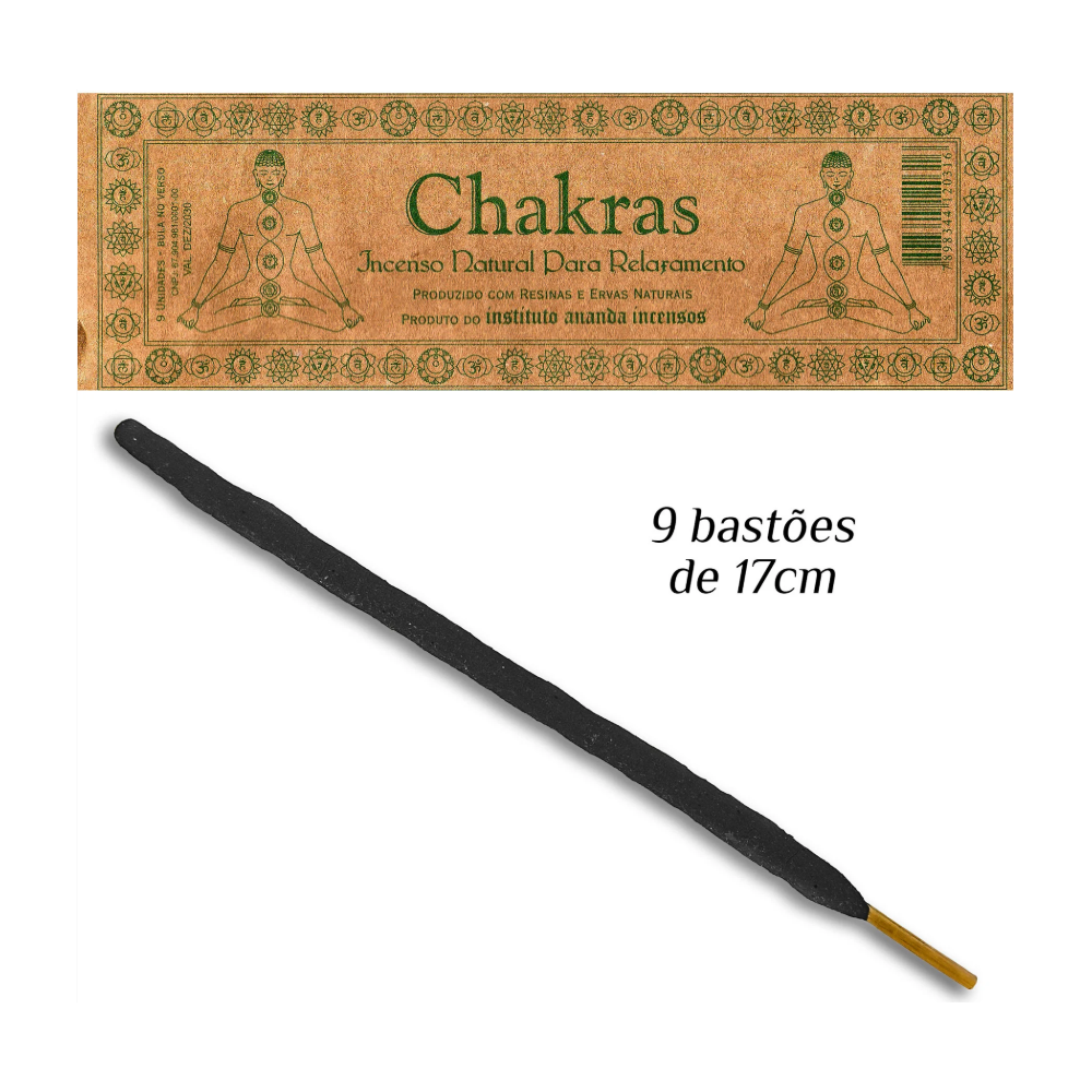 Incenso Natural Ananda Chakras P/ Relaxamento Energético