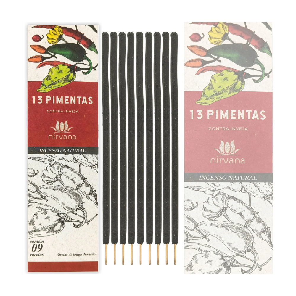 Incenso Natural Nirvana 9 Varetas 13 Pimentas Contra Inveja - Imagem 2
