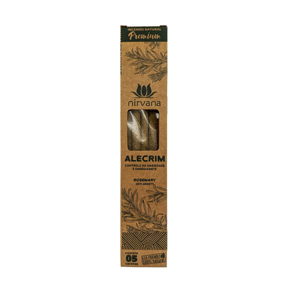 Incenso Natural Nirvana Premium Alecrim Contra Ansiedade