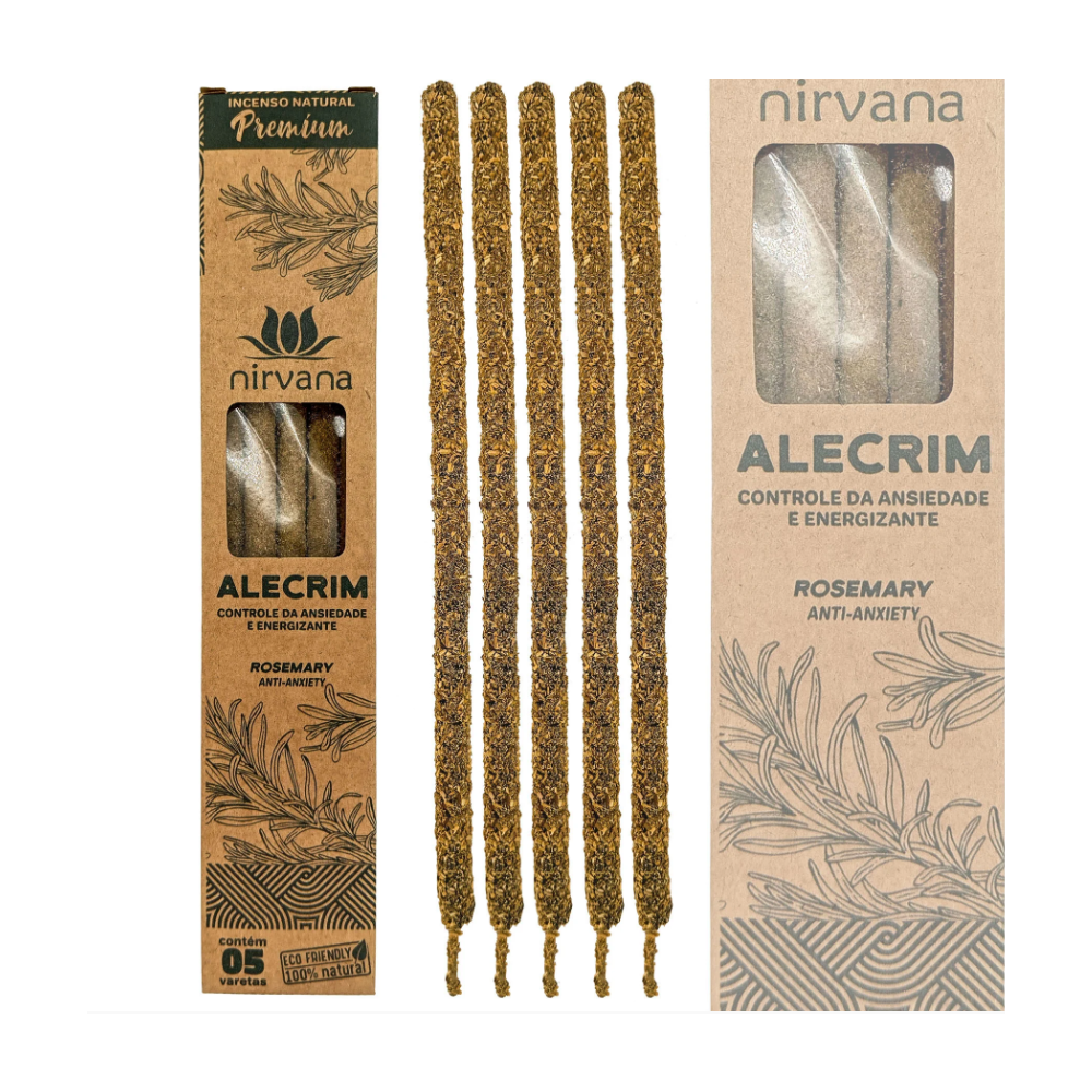 Incenso Natural Nirvana Premium Alecrim Contra Ansiedade - Imagem 2
