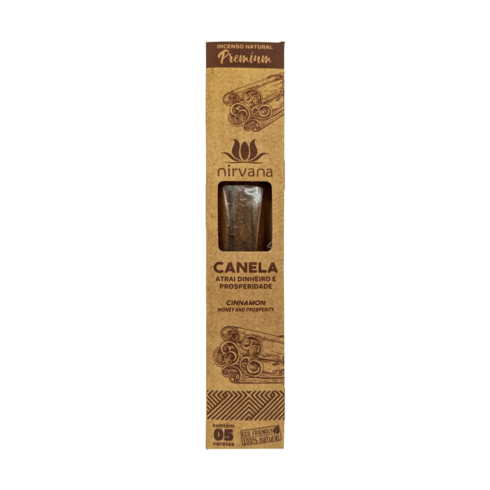 Incenso Natural Nirvana Premium Canela Atrai Dinheiro