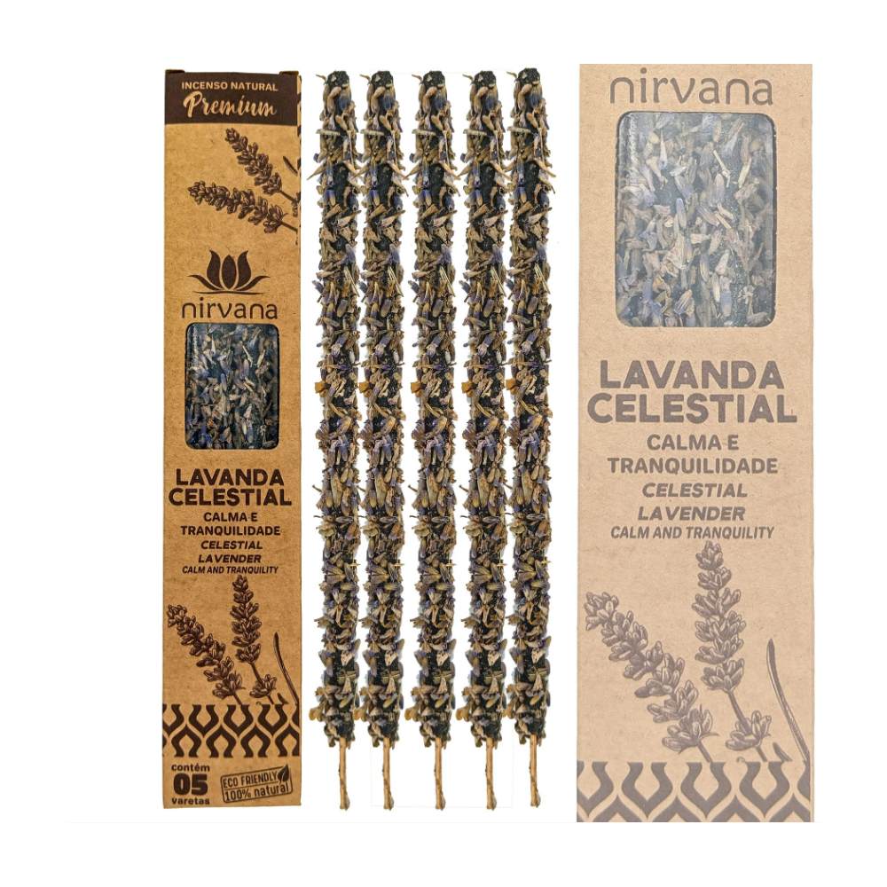 Incenso Natural Nirvana Premium Lavanda Celeste Calmante - Imagem 2
