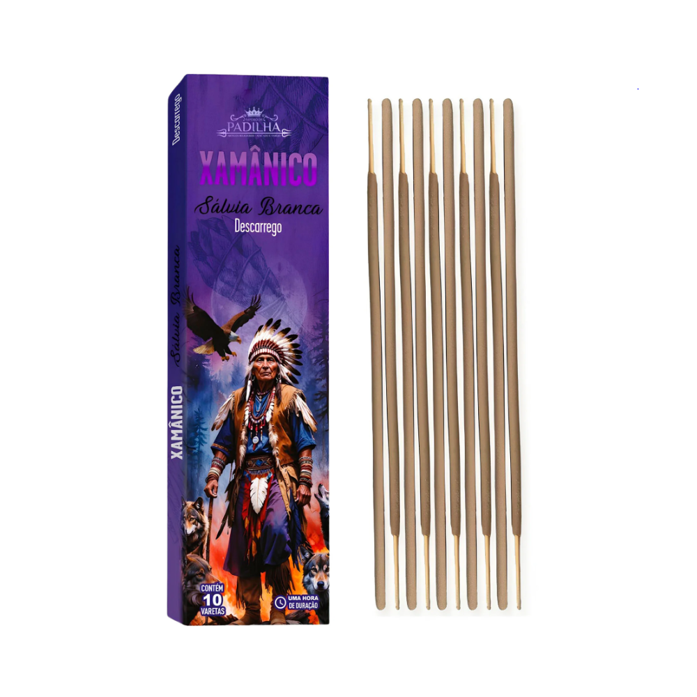 Incenso Premium 10 Varetas Xamânico Sálvia Branca - Imagem 2