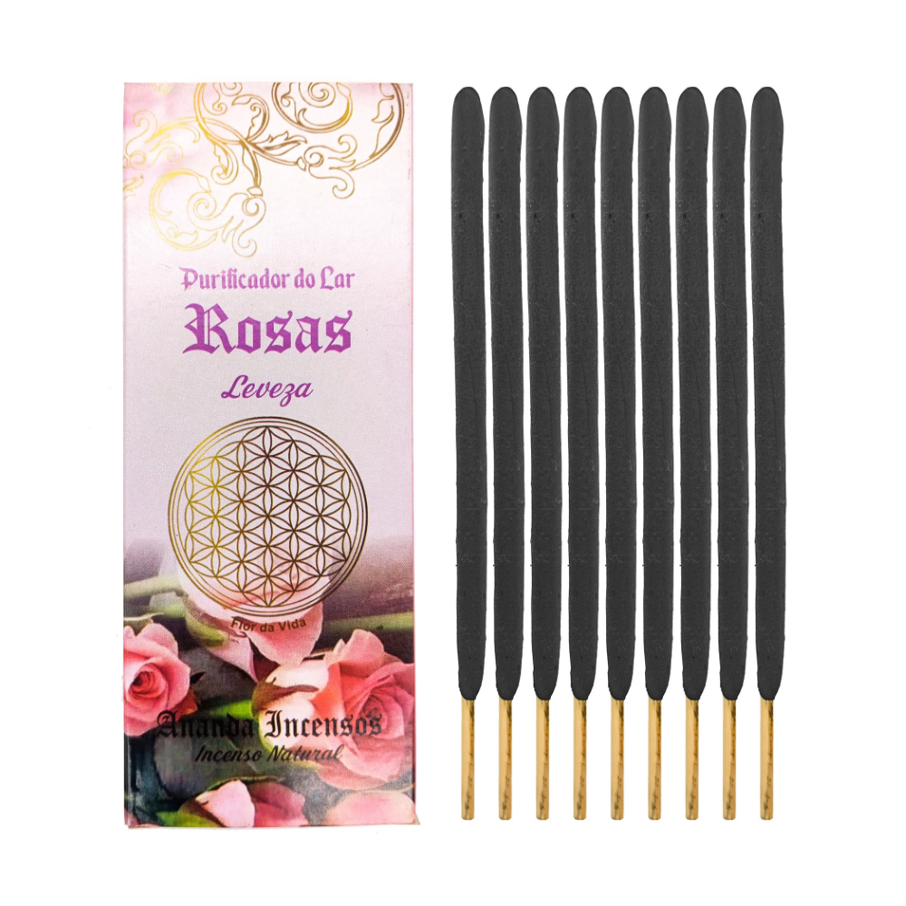 Incenso Purificador Do Lar Aromaterapia 9 Bastões Rosas - Imagem 2