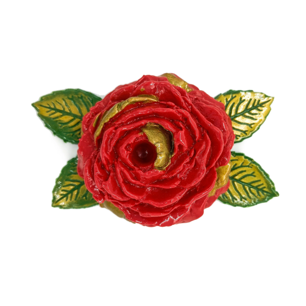Ofertorio Suporte Rosa Vermelha/Dourado Pombagira Ofertador Pombagira - Imagem 2