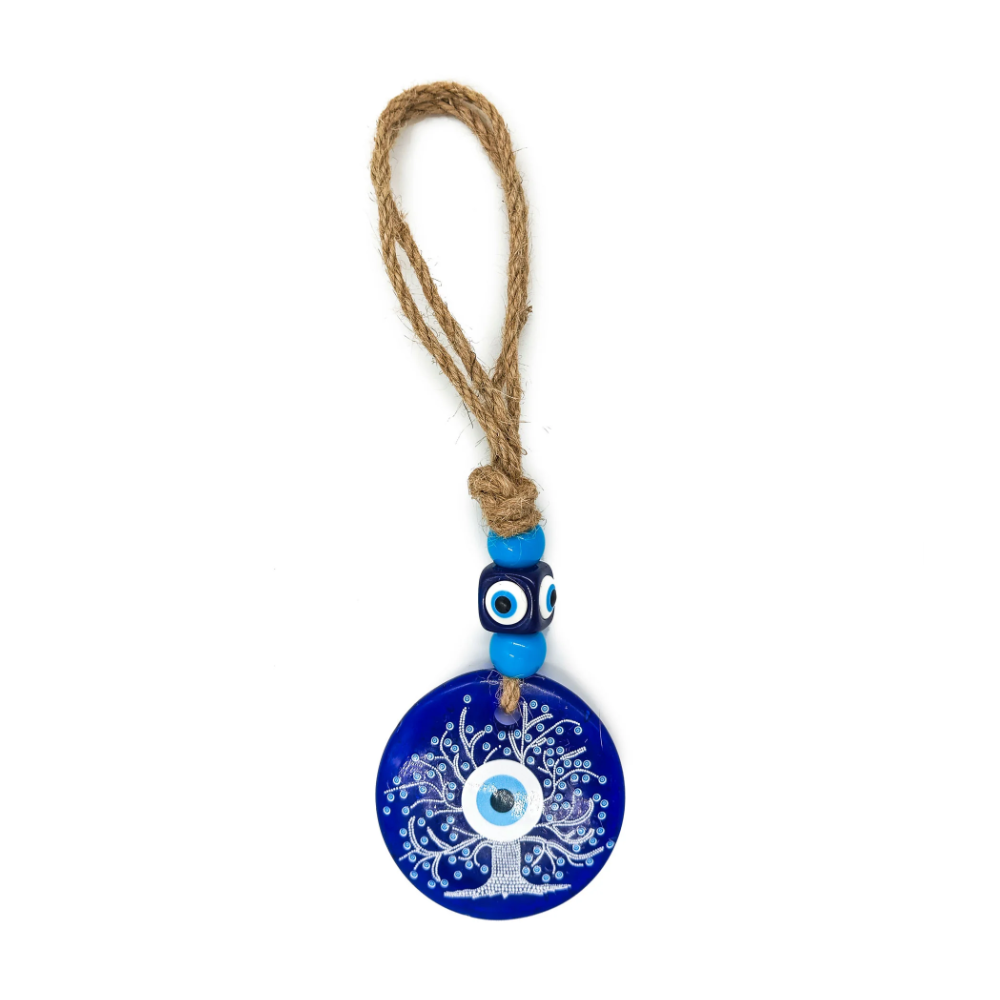 Pendulo Olho Grego C/ Sisal Amuleto De Proteção P/ Casa