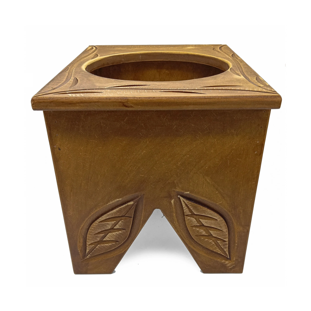 Suporte Banco Atabaque 1 Furo Mdf Premium Entalhado C/ Folha - Imagem 3